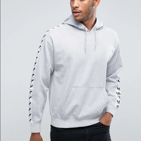 adidas logo tape hoodie